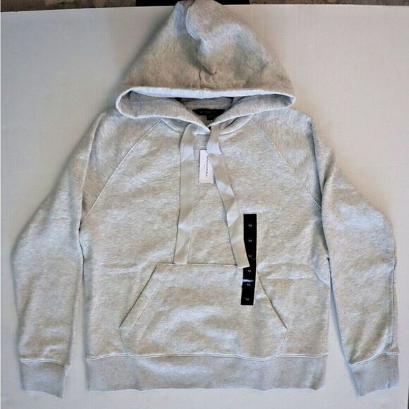 Banana Republic Women's Sz XS Light Gray Heather Soft Fleece Pullover Hoodie - Picture 5 of 8